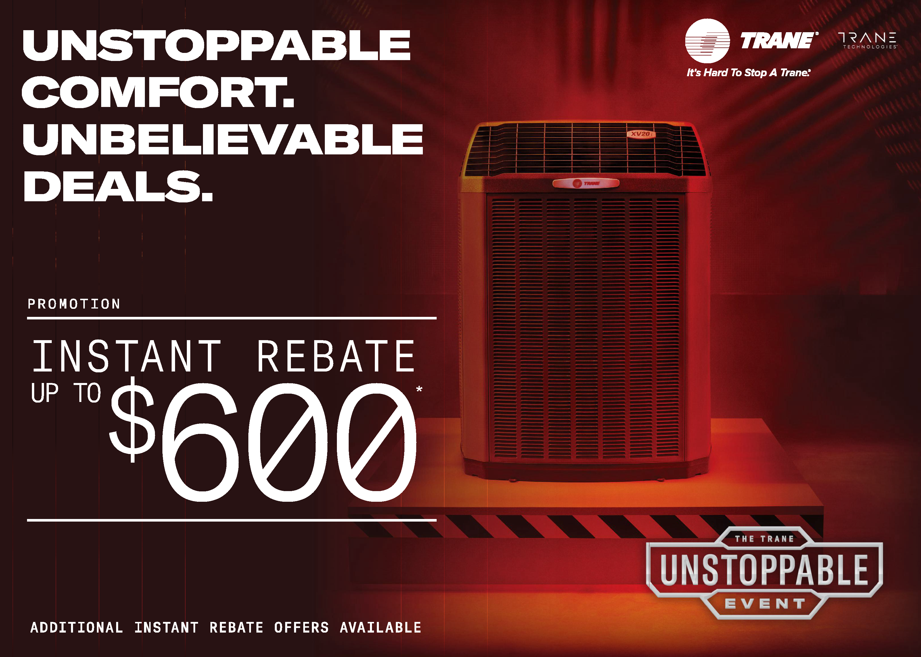 trane spring 2022 $600 instant rebate promotion