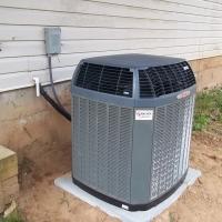 trane air conditioner unit outside a home