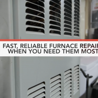a furnace with the words "fast reliable repairs"
