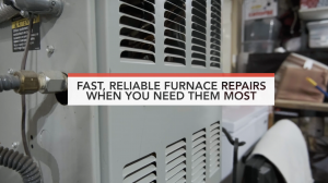 a furnace with the words "fast reliable repairs"