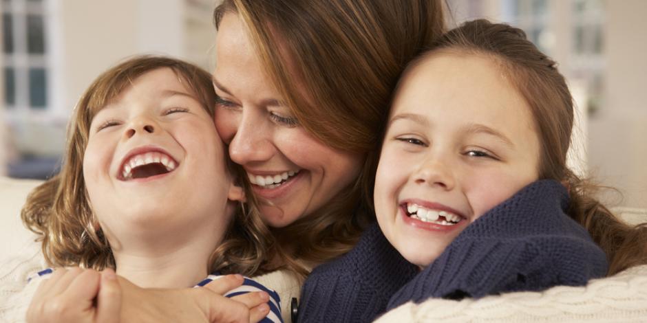 family inside warm home 