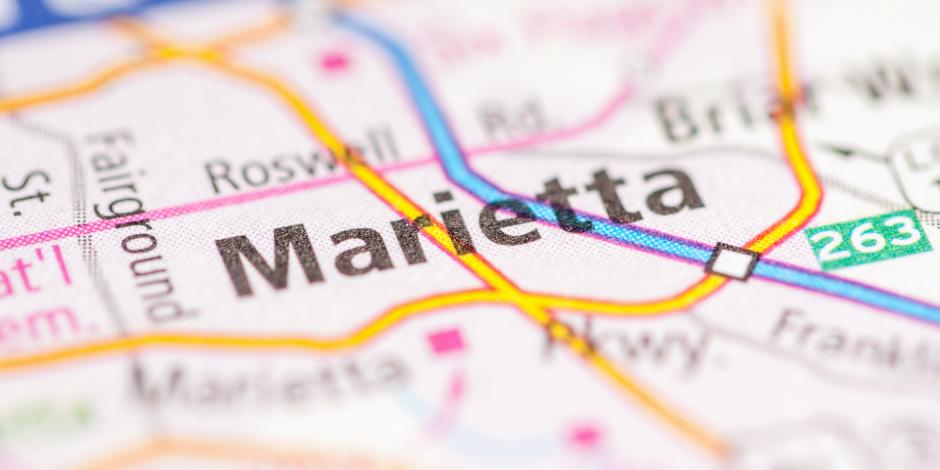 marietta georgia on a map